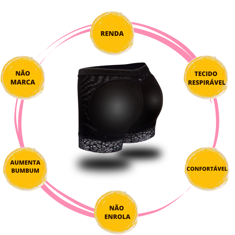 Short Modelador Levanta Bumbum™ (NÃO ENROLA)(FRETE GRÁTIS)