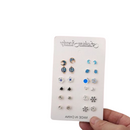 12 Unidades brincos de combinação de lua cravejados de diamantes da moda