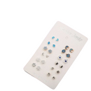 12 Unidades brincos de combinação de lua cravejados de diamantes da moda