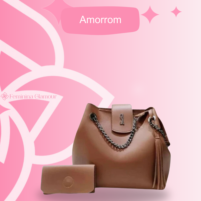 Bolsas Santa Lolla™ + Brinde Bolsa Saco Media + Bolsa Corrente Pequena + Carteira . ( Ultimas Unidades ) - Feminina Glamour