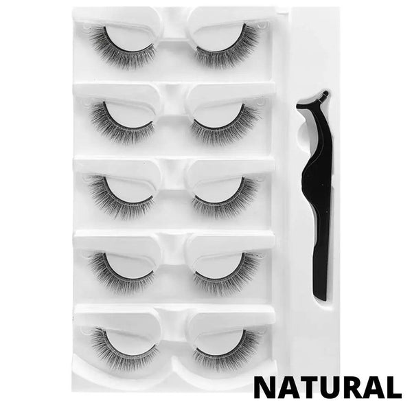 O Melhor Kit Com 5 Pares de Cílios Reutilizáveis + Pinça de Brinde